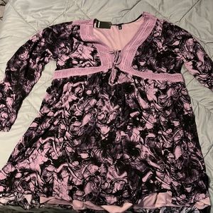 NWT Torrid long sleeve purple lace up shirt